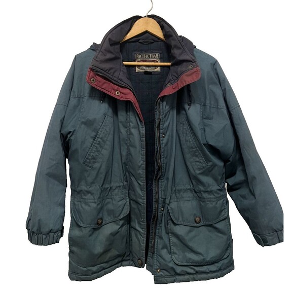 Vintage Pacific Trail Jacket Mens Medium Hooded Parka Coat Outdoors 90s Nylon - Picture 1 of 7